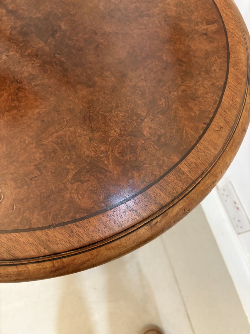 Outstanding Quality Antique Victorian Burr Walnut Inlaid Centre Table - Image 7